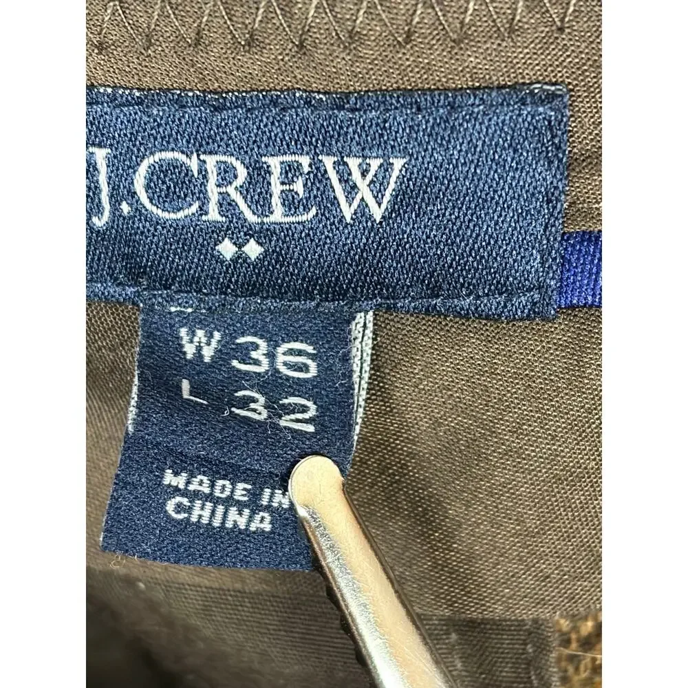 J Crew Slim Bedford Brown Tweed Wool Blend Trousers Mens 36x32